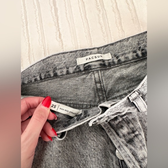 Pacsun Gray High Rise Straight Jeans Size 25 - Picture 7 of 7